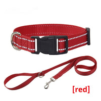 HKM-1059133 Reflective Striped Dog Collar with Outdoor Rope - Multiple Colors Available
