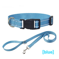 HKM-1059133 Reflective Striped Dog Collar with Outdoor Rope - Multiple Colors Available
