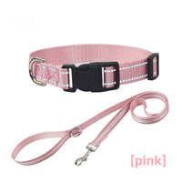 HKM-1059133 Reflective Striped Dog Collar with Outdoor Rope - Multiple Colors Available