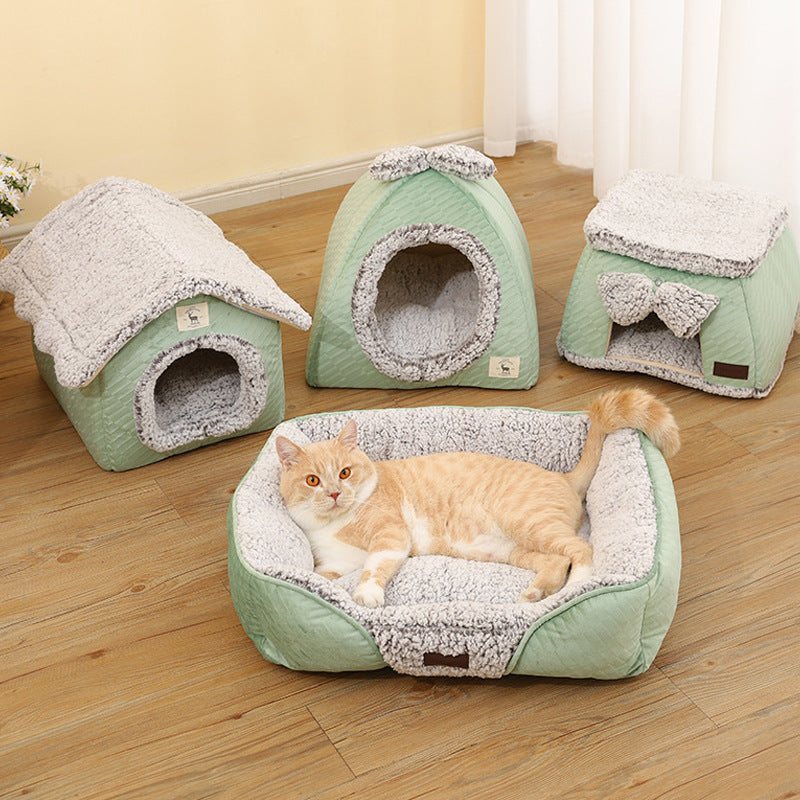 HKM-1059389 Self-Heating Thermal Pet Bed - Cozy Nest for Cats in Various Sizes