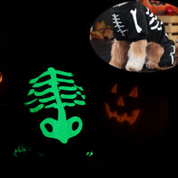 HKM-1059901 Luminous Skull Bones Halloween Pet Clothing for Four-Legged Friends in Milk Silk Fabric
