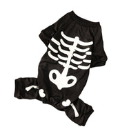 HKM-1059901 Luminous Skull Bones Halloween Pet Clothing for Four-Legged Friends in Milk Silk Fabric