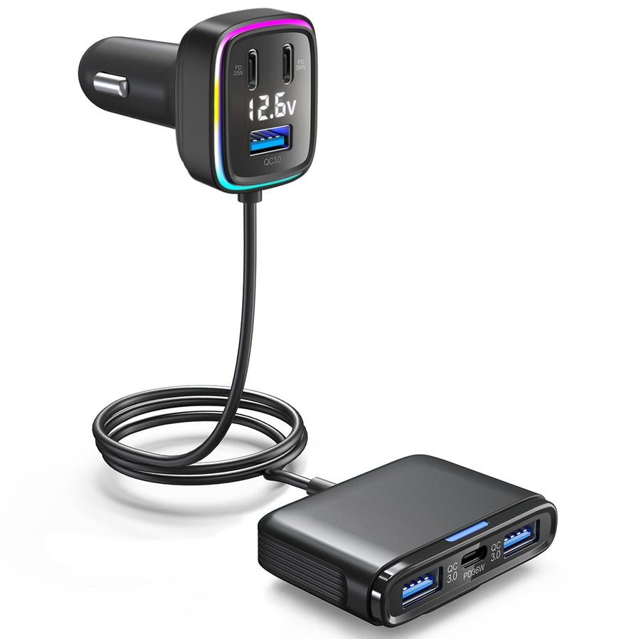 HKM-106067 Fast-Charging Car Charger - 115W Output, Compact Design, Input 12-24V
