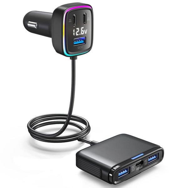 HKM-106067 Fast-Charging Car Charger - 115W Output, Compact Design, Input 12-24V
