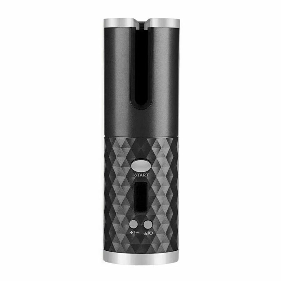 HKM-106131 Cordless Auto Rotating Curling Iron with LCD Display and Ceramic Technology for Effortless Waves