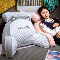 HKM-106131 Large Cartoon Lumbar Support Cushion - Husky, Dinosaur, Elephant, Rabbit, and Bread Carrot Options
