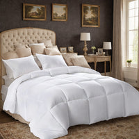 HKM-106323 Breathable White Plaid All-Season Quilt with Microfiber Filling, OKO-100 Certified