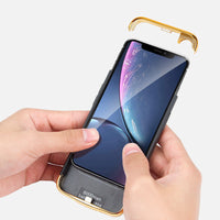 HKM-106387 All-Inclusive Glass Mobile Phone Case with Back Clip Power Bank for iPhone 12 Series