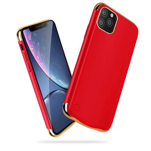 HKM-106387 All-Inclusive Glass Mobile Phone Case with Back Clip Power Bank for iPhone 12 Series
