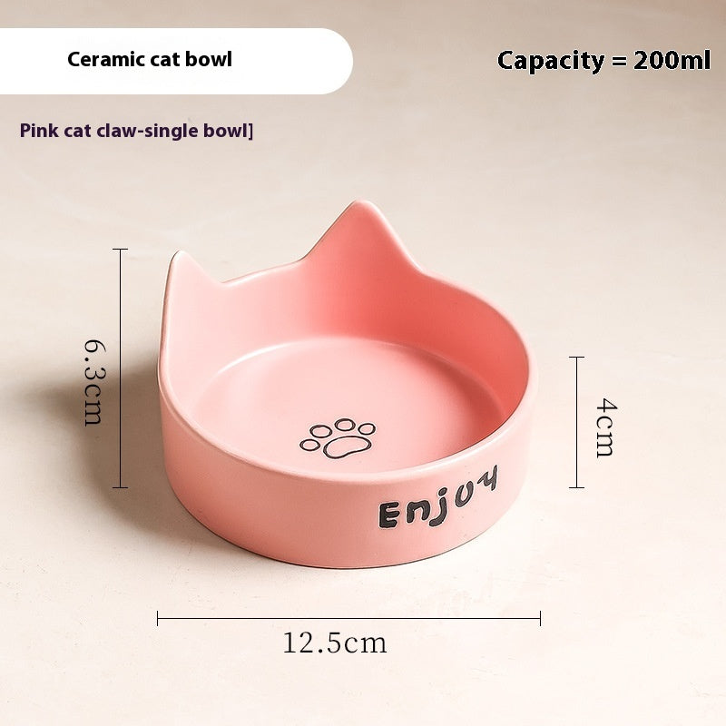 HKM-1065277 2-in-1 Cat Bowl Set with Wooden Frame ¨C Dual Feeding Design for Cats, Various Colors Available