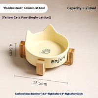 HKM-1065277 2-in-1 Cat Bowl Set with Wooden Frame ¨C Dual Feeding Design for Cats, Various Colors Available