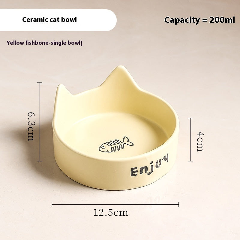 HKM-1065277 2-in-1 Cat Bowl Set with Wooden Frame ¨C Dual Feeding Design for Cats, Various Colors Available