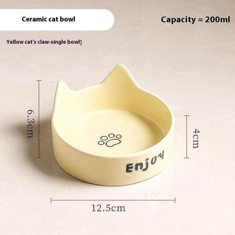 HKM-1065277 2-in-1 Cat Bowl Set with Wooden Frame ¨C Dual Feeding Design for Cats, Various Colors Available