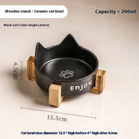 HKM-1065277 2-in-1 Cat Bowl Set with Wooden Frame ¨C Dual Feeding Design for Cats, Various Colors Available
