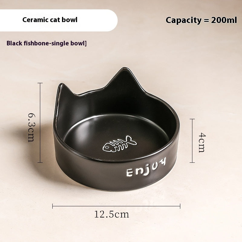 HKM-1065277 2-in-1 Cat Bowl Set with Wooden Frame ¨C Dual Feeding Design for Cats, Various Colors Available