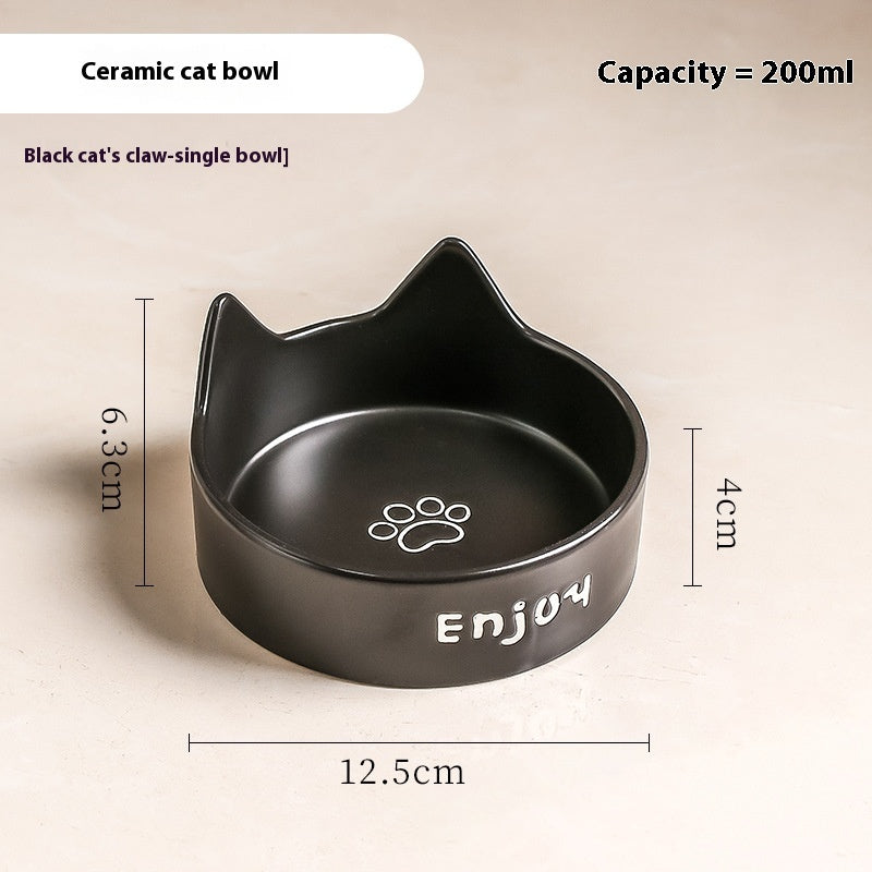 HKM-1065277 2-in-1 Cat Bowl Set with Wooden Frame ¨C Dual Feeding Design for Cats, Various Colors Available