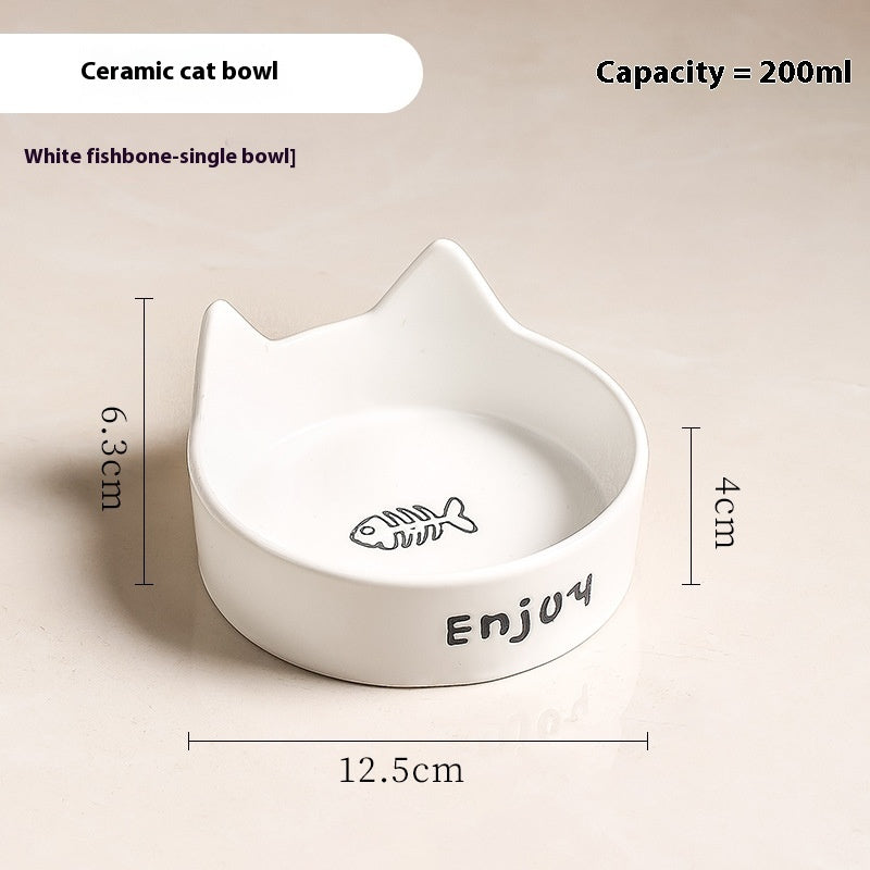 HKM-1065277 2-in-1 Cat Bowl Set with Wooden Frame ¨C Dual Feeding Design for Cats, Various Colors Available