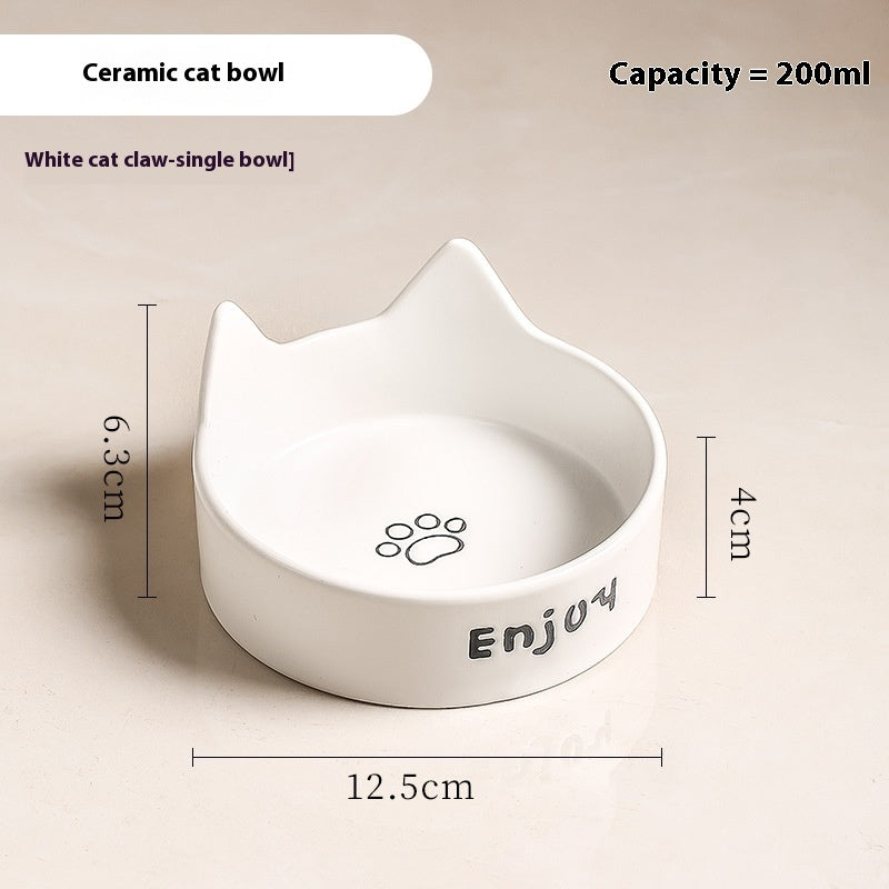 HKM-1065277 2-in-1 Cat Bowl Set with Wooden Frame ¨C Dual Feeding Design for Cats, Various Colors Available