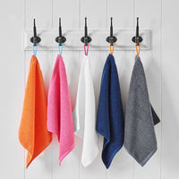 HKM-106579 Soft Pure Cotton Children's Towel in White, Pink, Blue, Gray, and Orange - Quick-Dry Square Design (34x33 cm)
