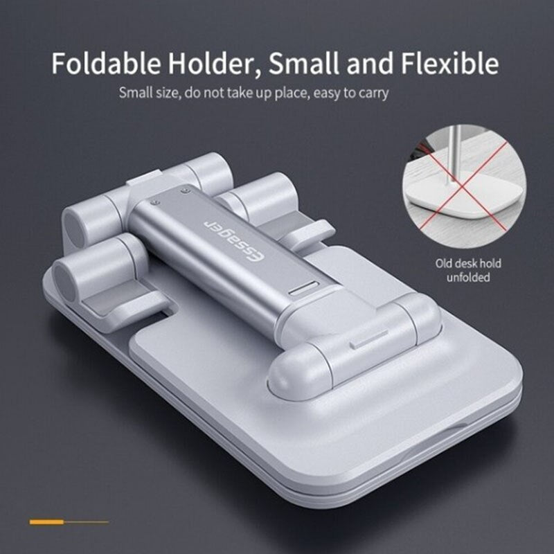 HKM-106707 Adjustable Metal Tablet and Phone Stand Holder for iPhone and iPad - Foldable, Anti-Skid Design