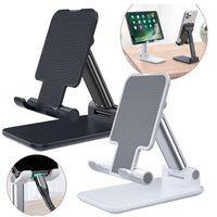 HKM-106707 Adjustable Metal Tablet and Phone Stand Holder for iPhone and iPad - Foldable, Anti-Skid Design