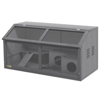 HKM-1068733 Spacious Wooden Hamster Cage with Suspension Bridge, Ladders, and Openable Top for Small Animals