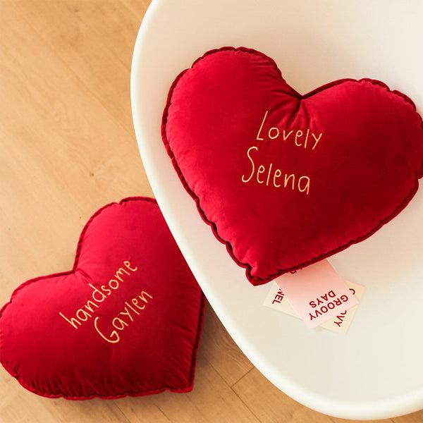 HKM-106963 Red Alien Love Embroidered Pillow Cushion, 40X50cm, Blended Material