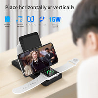 HKM-107027 Three-in-One Wireless Charging Stand in Multiple Colors