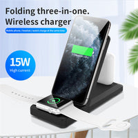 HKM-107027 Three-in-One Wireless Charging Stand in Multiple Colors