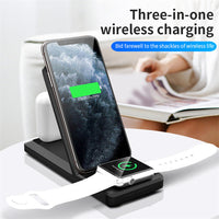 HKM-107027 Three-in-One Wireless Charging Stand in Multiple Colors