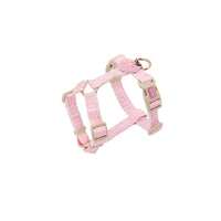 HKM-1070653 Stylish Flower and Fruit Pattern Pet Leash and Harness Set in Pineapple Yellow and Peach Powder