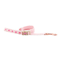 HKM-1070653 Stylish Flower and Fruit Pattern Pet Leash and Harness Set in Pineapple Yellow and Peach Powder