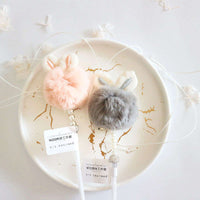 HKM-1071677 Funny Cat Stick Toy with Rabbit Ears, Tassel, Fur Ball and Bell - 40cm