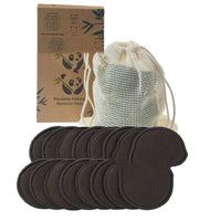 HKM-107219 Bamboo Fiber Makeup Remover Set - 12 to 16 Reusable Velvet Cotton Pads for Gentle Cleansing
