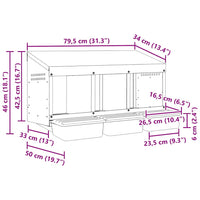 HKM-1072445 Wall-Mounted Chicken Nesting Box with 3 Compartments - Galvanized Steel Construction
