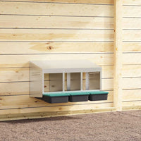 HKM-1072445 Wall-Mounted Chicken Nesting Box with 3 Compartments - Galvanized Steel Construction