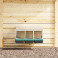 HKM-1072445 Wall-Mounted Chicken Nesting Box with 3 Compartments - Galvanized Steel Construction