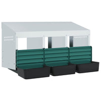 HKM-1072445 Wall-Mounted Chicken Nesting Box with 3 Compartments - Galvanized Steel Construction