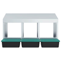HKM-1072445 Wall-Mounted Chicken Nesting Box with 3 Compartments - Galvanized Steel Construction