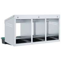 HKM-1072445 Wall-Mounted Chicken Nesting Box with 3 Compartments - Galvanized Steel Construction