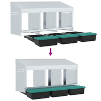 HKM-1072445 Wall-Mounted Chicken Nesting Box with 3 Compartments - Galvanized Steel Construction