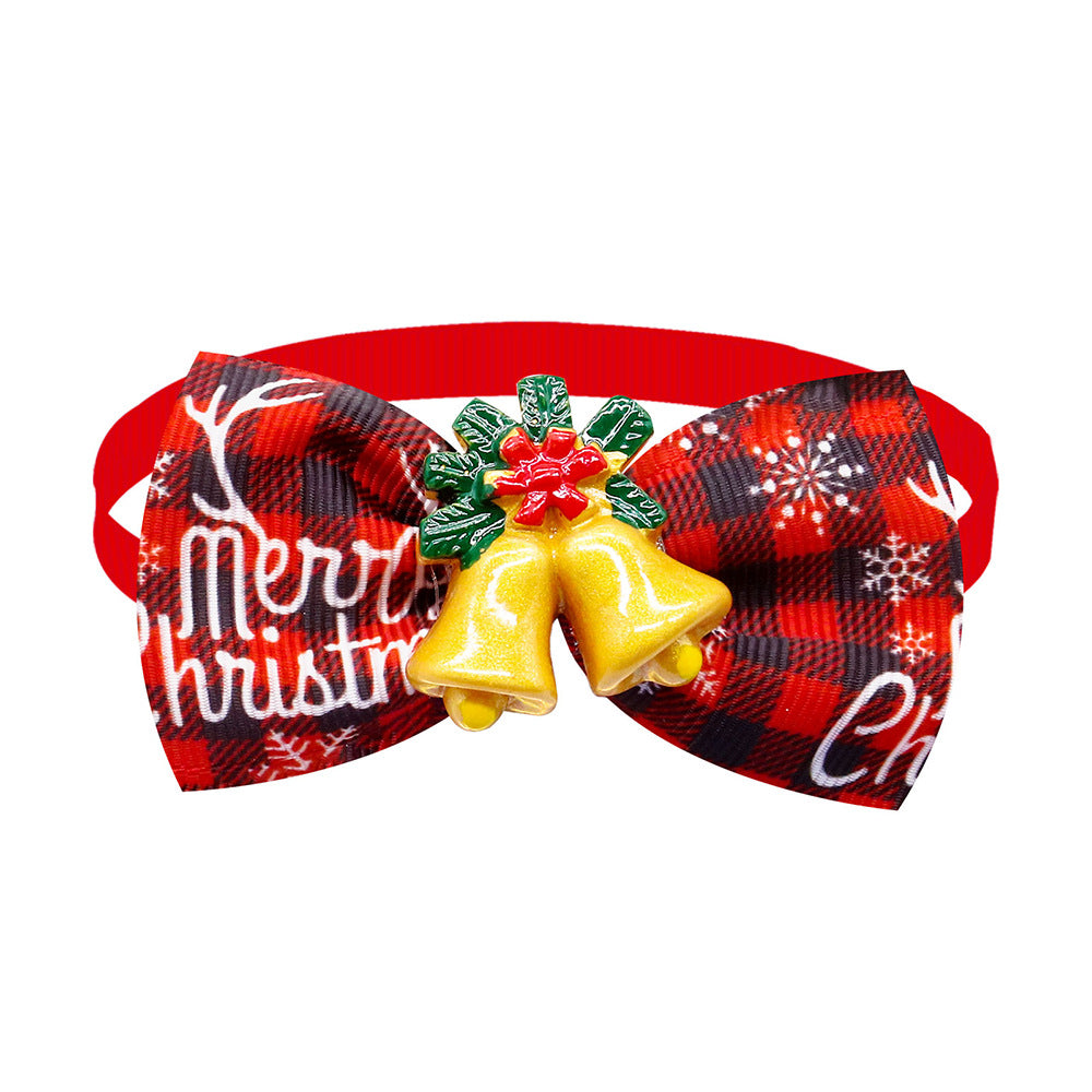 HKM-1073085 Plaid Bow Tie for Dogs and Cats ¨C Adjustable Scarf Accessory for All Seasons