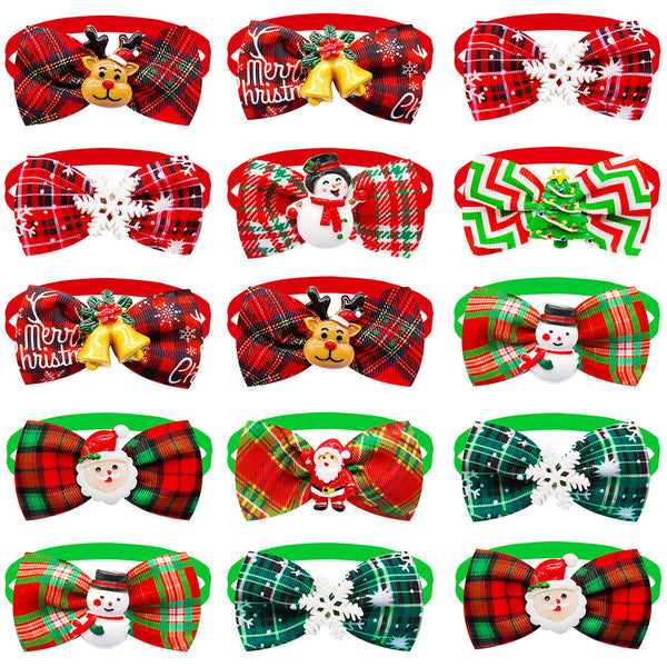 HKM-1073085 Plaid Bow Tie for Dogs and Cats ¨C Adjustable Scarf Accessory for All Seasons