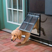 HKM-1074493 Pet Screen Door for Easy Access - Anti-Mosquito Design, Black & White, Sizes S & L