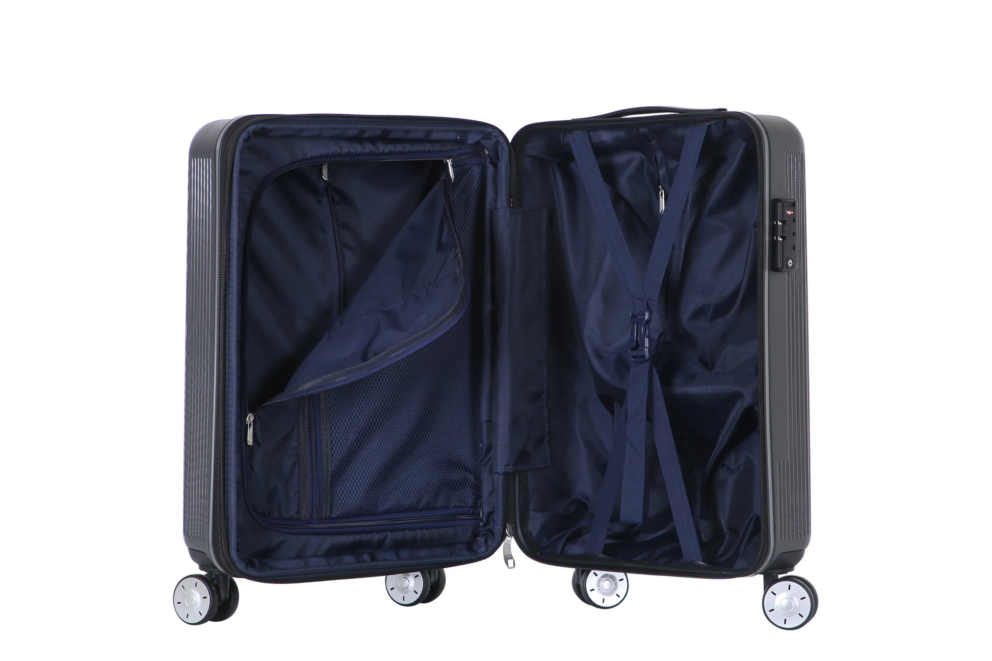 HKM-107539 Durable Hard Shell Luggage Set with 360-Degree Trolley System - 20/24/28 Inch Travel Suitcases