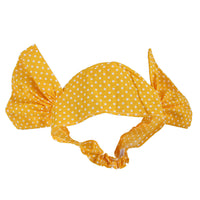 HKM-1075645 Pet Headdress Turban Hat for All Seasons - Available in Blue, Yellow, and Pink Dots