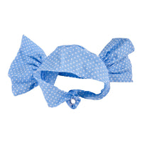 HKM-1075645 Pet Headdress Turban Hat for All Seasons - Available in Blue, Yellow, and Pink Dots