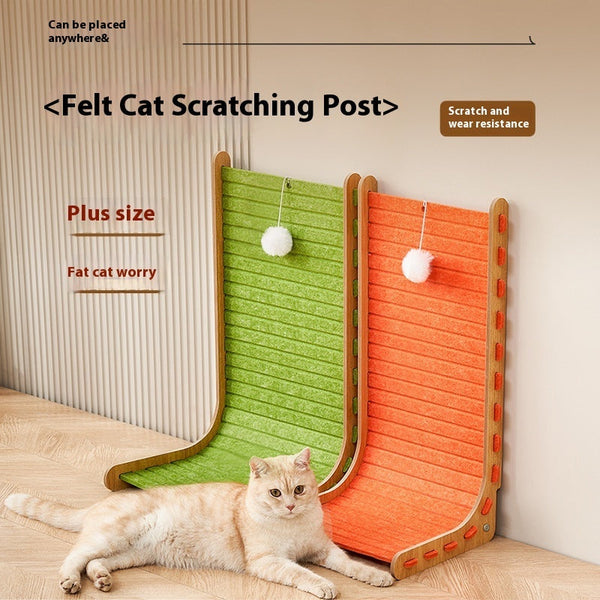 HKM-1076797 L-Type Sisal Felt Cat Scratch Board - Vertical Wall Sticker, Cartoon Design in Multi-Colors