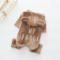 HKM-1077181 Casual Cotton Four-Legged Dog Shirt in Camel, Blue, and Grey