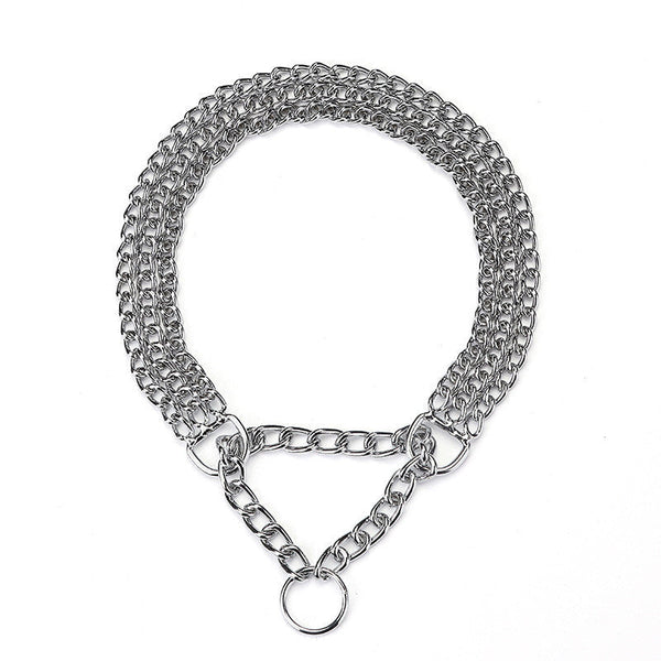 HKM-1078589 Durable Silver Iron Dog Collar Adjustment Chain - Size Options Available